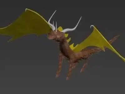 Dragon with wings 3D model