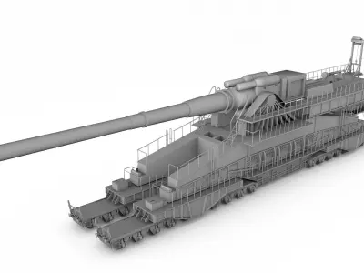 Schwerer Gustav Railway Gun 3D model