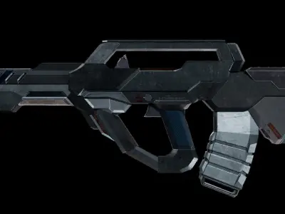 Bullpup Rifle Low-poly 3D model