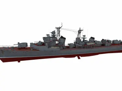 Kotlin-class destroyer Low-poly 3D model