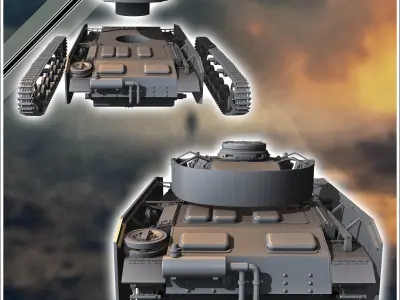 Panzer III Ausf N - miniatures tabletop scenery 3D print model