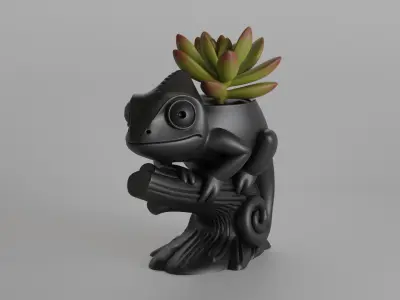 Chameleon Planter 3D print model