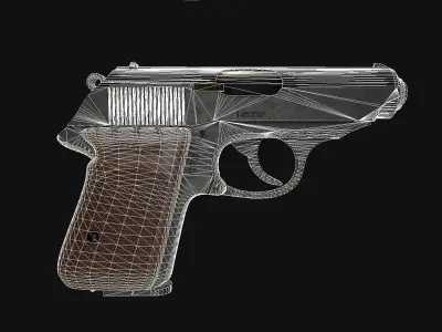 PPK 9mm Pistole Low-poly 3D model