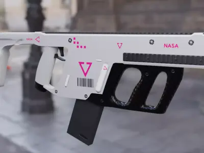 Vector gun Low-poly 3D model