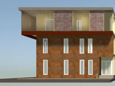 Home office in section cut 25-05 3D model