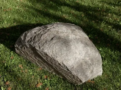  Cool Toned Half Smooth Large Rock Boulder Model 