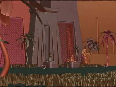 An ancient Egyptian temple Low-poly 3D model