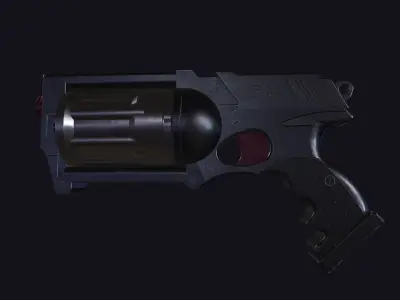 SCI fi revolver Low-poly 3D model