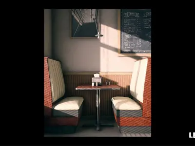 Coffee Shop Environment Free low-poly 3D model