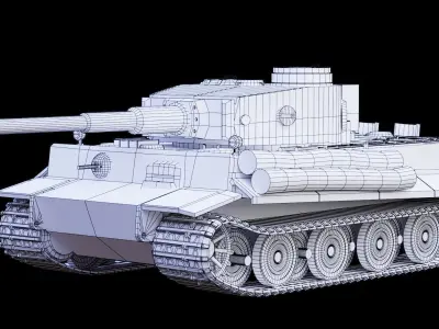 Tiger 1 GameReady tank Low-poly 3D model