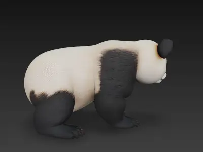 Panda Bear Realistic 3D Model - Low Poly Realistic Low-poly 3D model