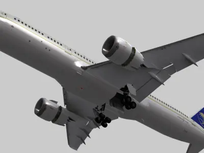 Boeing 787-9 Saudi Arabian Airlines livery Low-poly 3D model