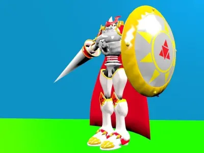 Dukemon shield Low-poly 3D model