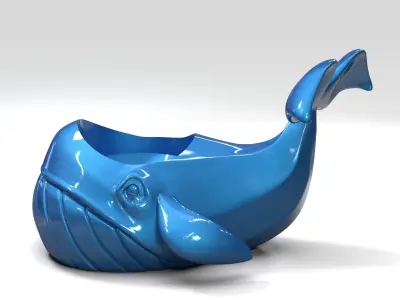 Whale Flowerpot Free 3D print model