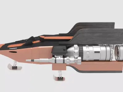 spaceship futuristic spacecraft 3D model