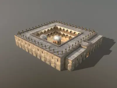 Cathedral Building Buyuk Han Mosque Cyprus Low-poly 3D model