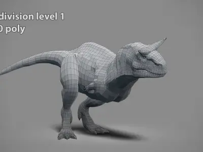 Carnotaurus dinosaur Low-poly 3D model