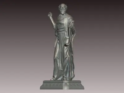Ancient Philosopher Statue 3D print model
