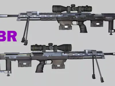 Sniper Denel 3NTW-20 Low-Poly 3D Model Low-poly 3D model purchase
