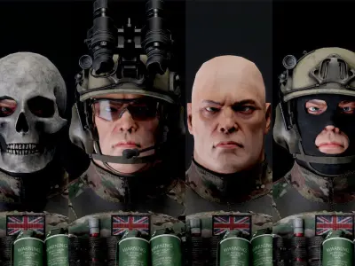 MODULAR SOLDIER PACK Low-poly 3D model