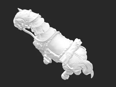 Horse with saddle 4 3D model