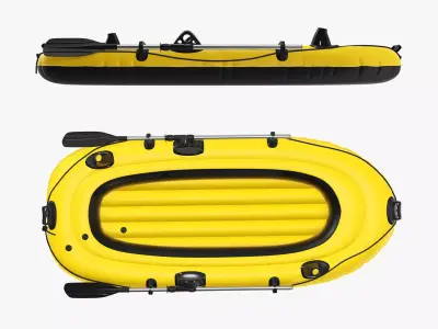 Boat inflatable 01 yellow 3D model