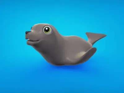 Seal cute character Low-poly 3D model Low-poly 3D model