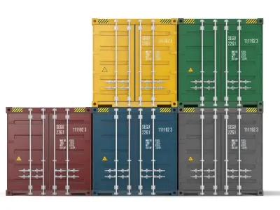 Shipping Containers 3D model buy