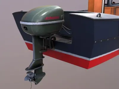 Cruiser Boat Low-poly 3D model