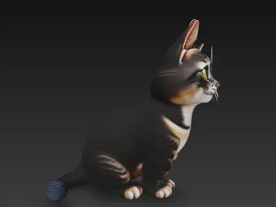 Cat Realistic 3D Model Basic - Low Poly Realistic  Low-poly 3D model