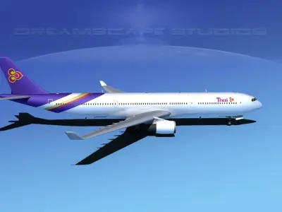 Airbus A330-300 Thai Airways 3D model