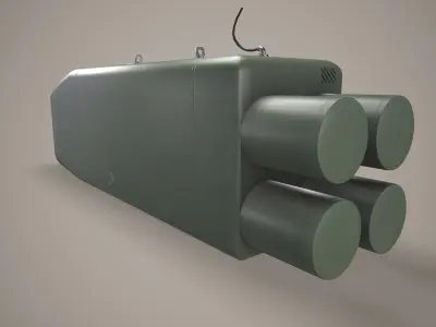  Launcher PARS 3LR With Missile X4 Low-poly 3D model