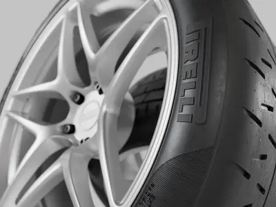 Kansei Astro Rims with Pirelli P Zero Trofeo R Tires 3D model