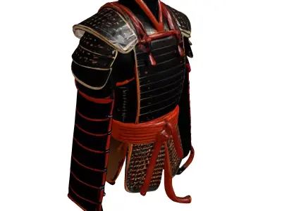 Authentic Japanese Samurai Warrior Armor 3D model