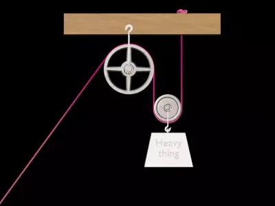 Mechanical Pulley Animated 6 3D model