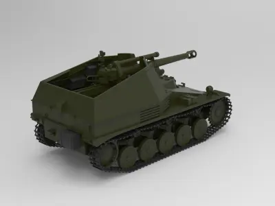 Wespe self-propelled gun 3D model purchase