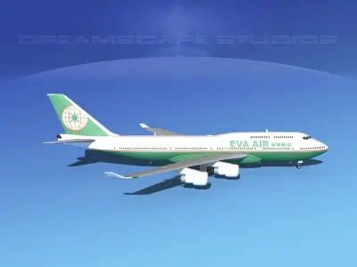Boeing 747-400 Eva Air 3D model