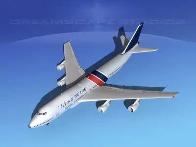Boeing 747-100 Flying Tigers 3D model