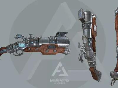 Pirate blunderbuss Low-poly 3D model