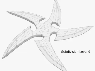 Shuriken metal star symbol 3D model