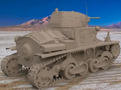 Tank L6 40 Ansaldo Fiat Italian Clay Mental Ray  3D model