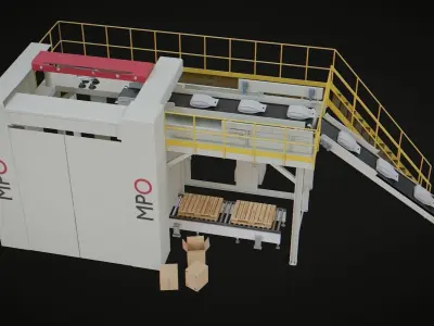 Palettizer Industrial Machine Low-poly 3D model