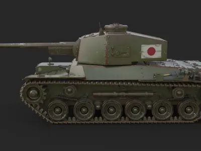Tank Type 3 Chi-Nu Japan Vray 3D model