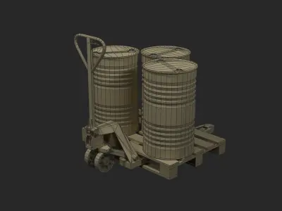 Moving Drums Low-poly 3D model