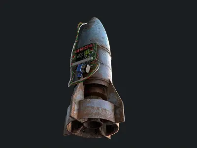 Aerial Bomb Low-poly 3D model