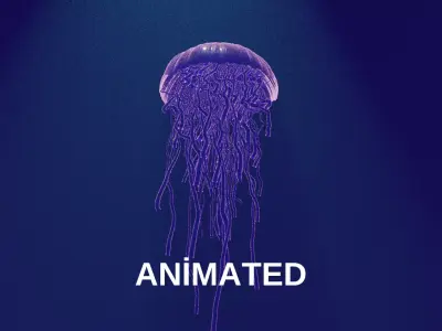 blender purple jellyfish animated 3D model