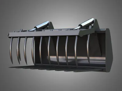 Fork with Grapple - Front Loader 3D model