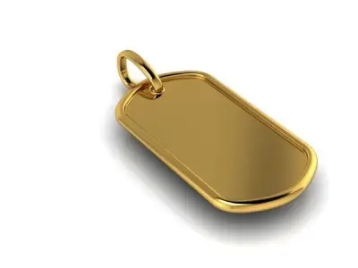 Military DogTag with bail Small Medium Large Pendant Jewelry 3D print model