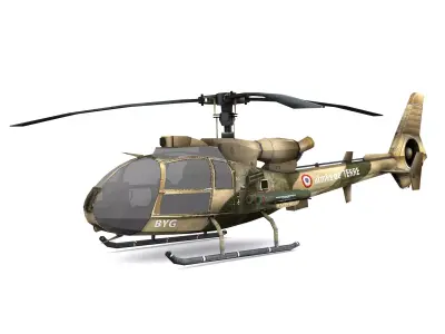 Aerospatiale SA-342 Gazelle  Low-poly 3D model