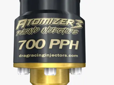 Billet Atomizer3 Fuel Injector - 700 PPH Low-poly 3D model